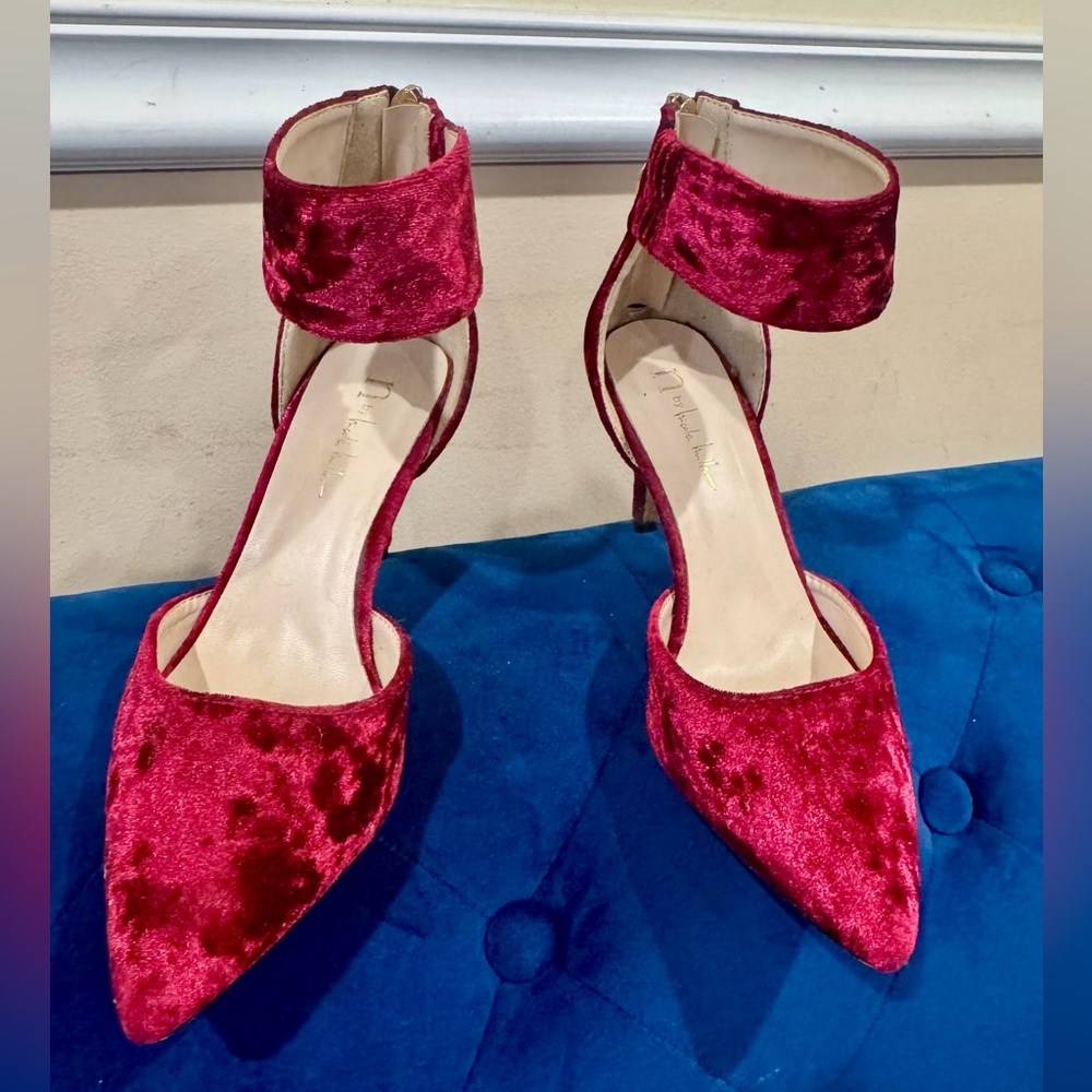 Nicole by Nicole Miller Velvet Burgundy Heels
